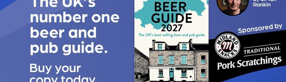 Good Beer Guide 2027 promotional graphic showing the illustrated front cover